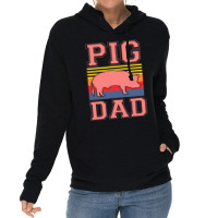 Pig Dad Cute Farmer Hog Lover Farm For Boys Men Retro Lightweight Hoodie | Artistshot