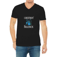 I Destroy Silence  Drummer Gift 1 V-neck Tee | Artistshot