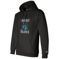 I Destroy Silence  Drummer Gift 1 Champion Hoodie | Artistshot