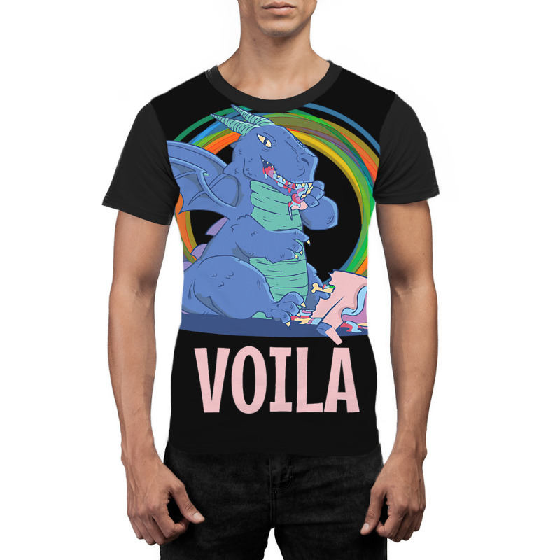 Voila The Last Unicorn Dragon Eaten Satire Fairy Tales Graphic T-shirt by MELISSABISHOP | Artistshot