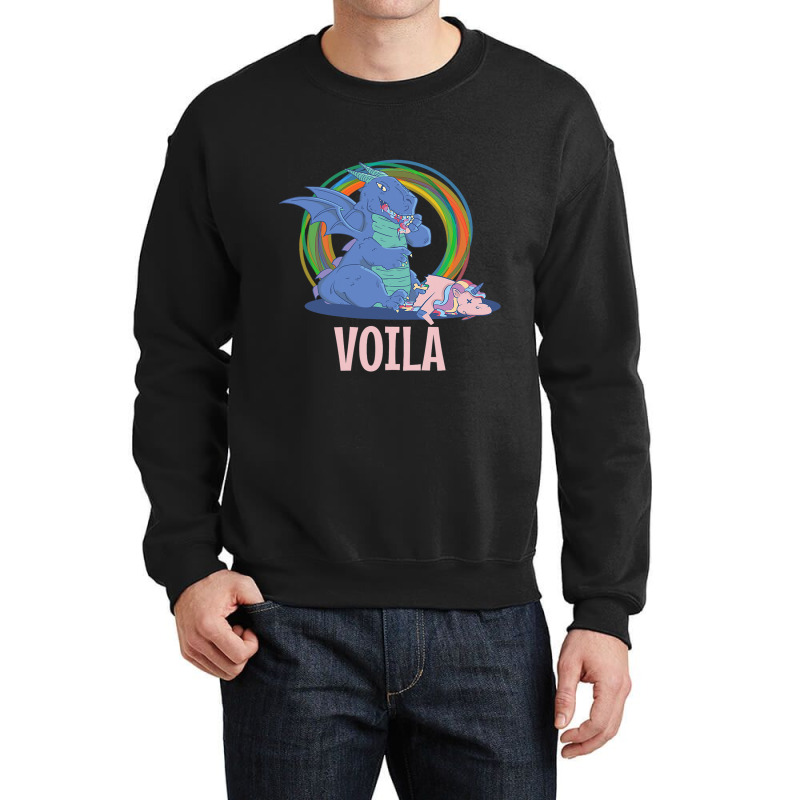 Voila The Last Unicorn Dragon Eaten Satire Fairy Tales Crewneck Sweatshirt by MELISSABISHOP | Artistshot