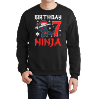 Little Ninja Kid Seven Years Old 7th Natal Birthday Party T Shirt Crewneck Sweatshirt | Artistshot