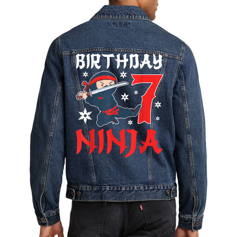 Little Ninja Kid Seven Years Old 7th Natal Birthday Party T Shirt Men Denim Jacket by latodorjnb | Artistshot