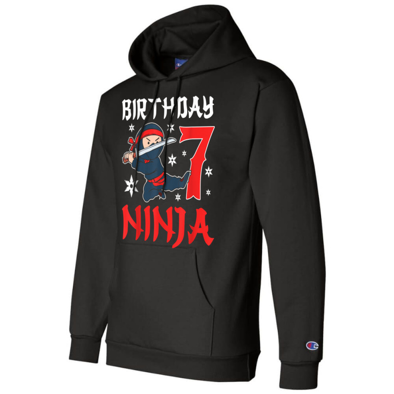 Little Ninja Kid Seven Years Old 7th Natal Birthday Party T Shirt Champion Hoodie by latodorjnb | Artistshot