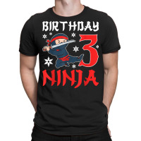 Little Ninja Kid Three Years Old 3rd Natal Birthday Party T Shirt T-shirt | Artistshot