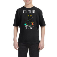 Cat Christmas Feline Festive Women & Kids Xmas Youth Tee | Artistshot