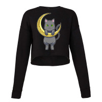 Cat Night Moon Cropped Sweater | Artistshot