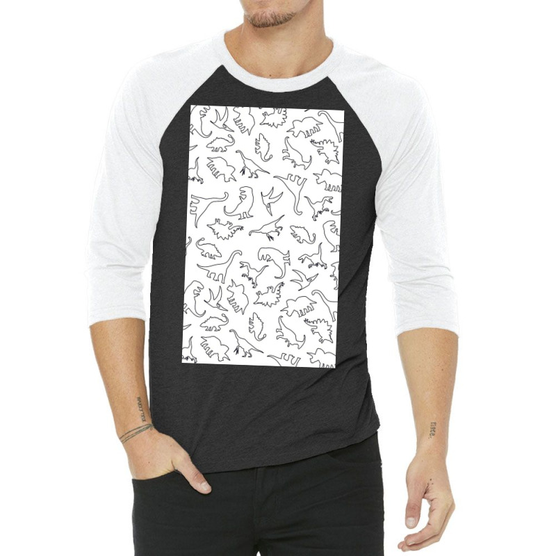 Dinosaur Pattern Outline 3/4 Sleeve Shirt by Slackftg | Artistshot