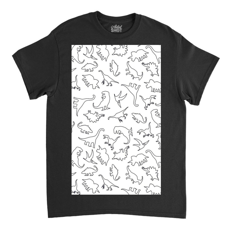 Dinosaur Pattern Outline Classic T-shirt by Slackftg | Artistshot