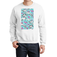 Dinosaurs And Roses Crewneck Sweatshirt | Artistshot