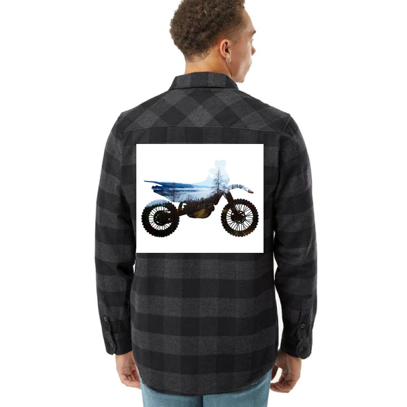 Dirt Bike Dirt Bike Mountains Nature Flannel Shirt by Slackftg | Artistshot