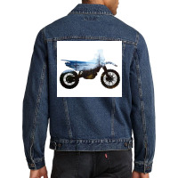 Dirt Bike Dirt Bike Mountains Nature Men Denim Jacket | Artistshot