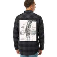 Deadlift Muscle Chart   Anatomy Diagram   Anime Gym Motivational Flannel Shirt | Artistshot