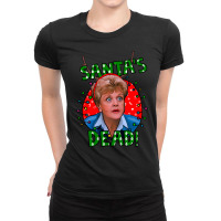 Limited Edition Murder She Wrote - Santa's Dead! Jessica Fletcher Chri Ladies Fitted T-shirt | Artistshot