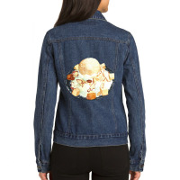 Korean Shaved Ice Bingsu ,korean Almond Vanilla Bingsu Ice Cream Ladies Denim Jacket | Artistshot