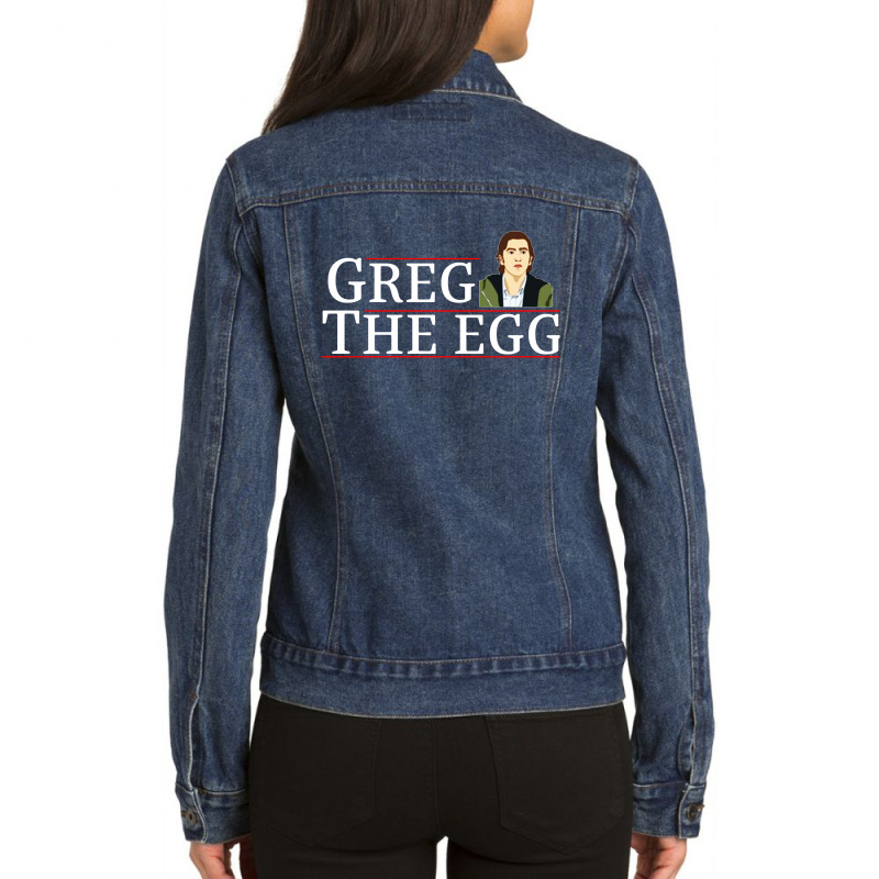 Greg The Egg Reagan Ladies Denim Jacket by Avanza Tees | Artistshot