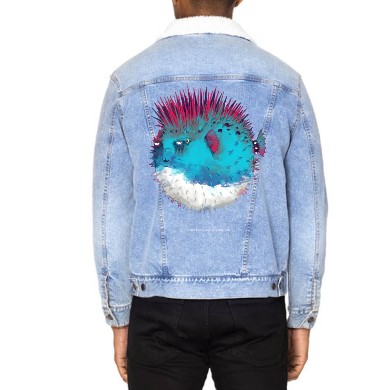 Punk Fish Unisex Sherpa-Lined Denim Jacket by ouadiecaitoq | Artistshot