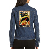 Death To World Imperialism Soviet Propaganda Ladies Denim Jacket | Artistshot