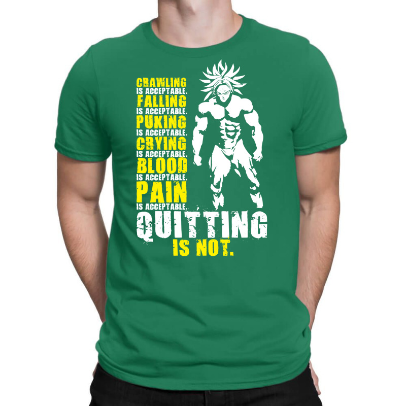 Quitting Is Not Acceptable   Anime Gym Motivational 3 T-shirt | Artistshot