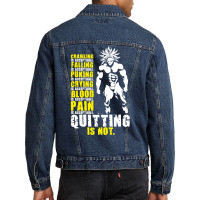 Quitting Is Not Acceptable   Anime Gym Motivational 3 Men Denim Jacket | Artistshot