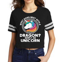 What Goes Best With A Dragon Simply An Unicorn Dragon Scorecard Crop Tee | Artistshot