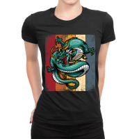 Retro Dragon Shirt Vintage Imagine Chinese Dragon Believer 1 Ladies Fitted T-shirt | Artistshot