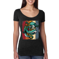 Retro Dragon Shirt Vintage Imagine Chinese Dragon Believer 1 Women's Triblend Scoop T-shirt | Artistshot