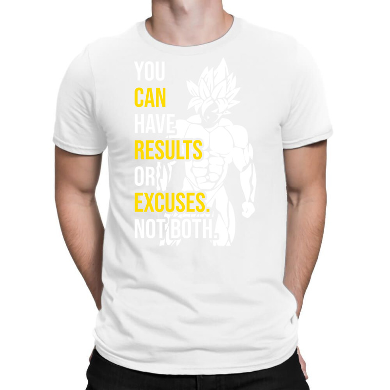 Results Vs Excuses   Goku Gym Motivational T-shirt | Artistshot