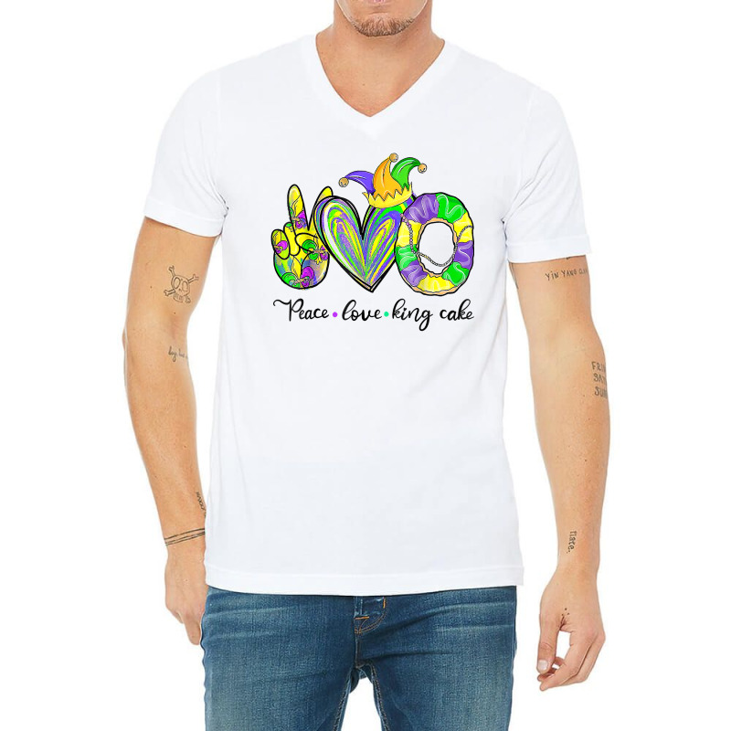 Peace Love King Cake Mardi Gras Tshirt Men Women Kids T Shirt V-neck Tee | Artistshot