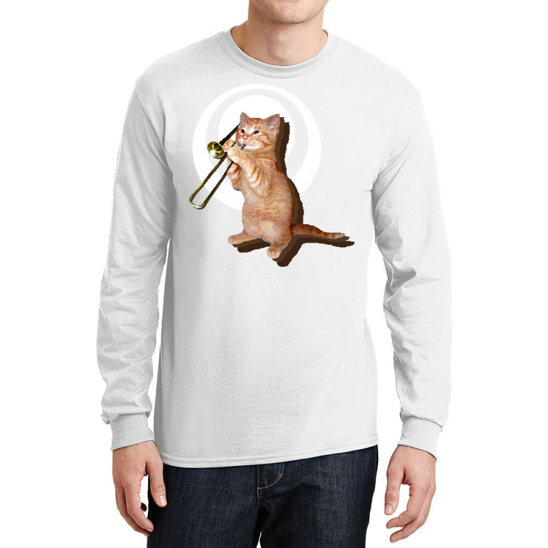 Trombone Cat Long Sleeve Shirts by ouadiecaitoq | Artistshot