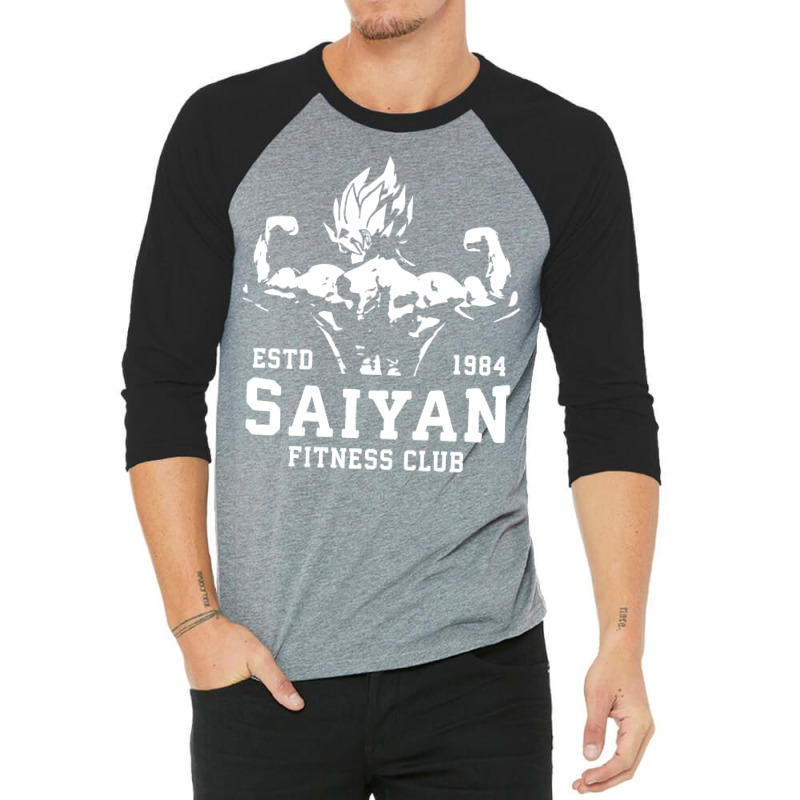 Saiyan Fitness Club   Anime Gym Motivational 3/4 Sleeve Shirt | Artistshot