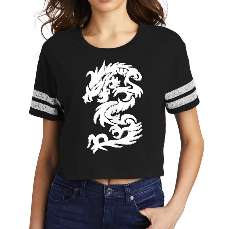 White Firedrake Chinese Dragon Kung Fun Tai Chi Dragon Scorecard Crop Tee by MELISSABISHOP | Artistshot