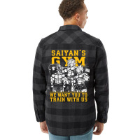 Saiyan's Gym   Train With Us   Anime Gym Motivational Flannel Shirt | Artistshot