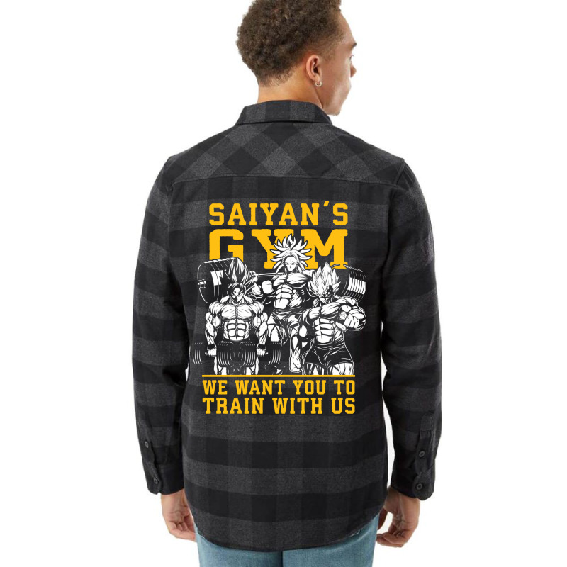 Saiyan's Gym   Train With Us   Anime Gym Motivational Flannel Shirt | Artistshot