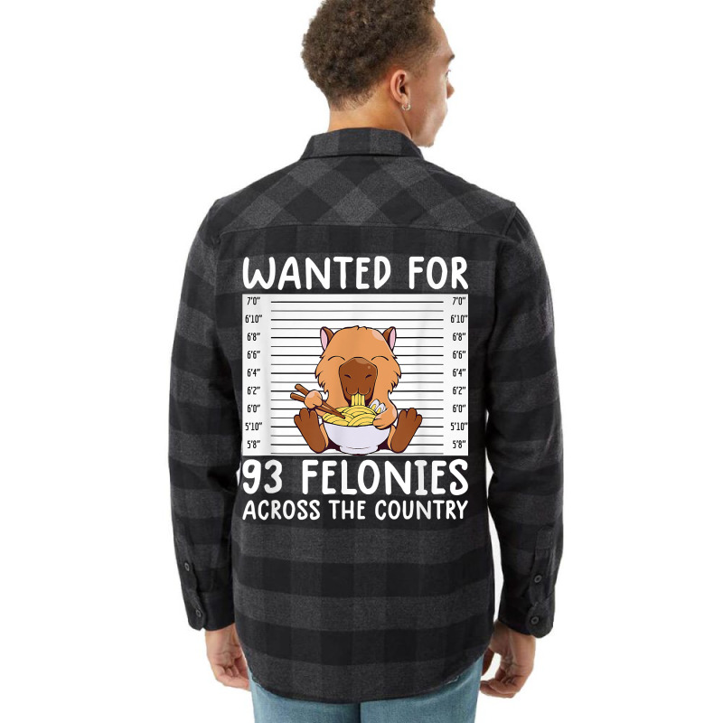 Wanted For 93 Felonies Shirt Funny Capybara Tee Rodent Quote T Shirt Flannel Shirt | Artistshot