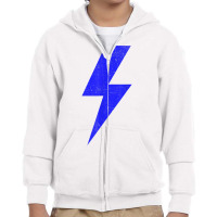 Retro Distressed Lightning Blue Bolt T Shirt Youth Zipper Hoodie | Artistshot