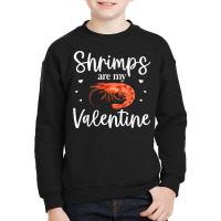 Shrimp Valentines Day Design Shrimp Lover Cool Crustacean T Shirt Youth Sweatshirt | Artistshot