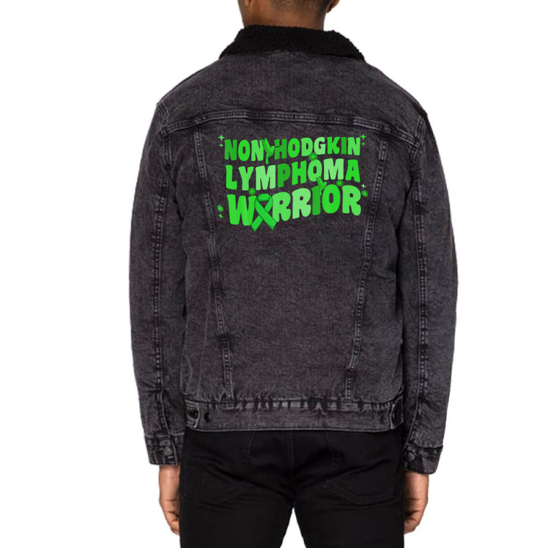 Non-hodgkins Lymphoma Warrior Lime Green Women Hummingbird Unisex Sherpa-lined Denim Jacket | Artistshot