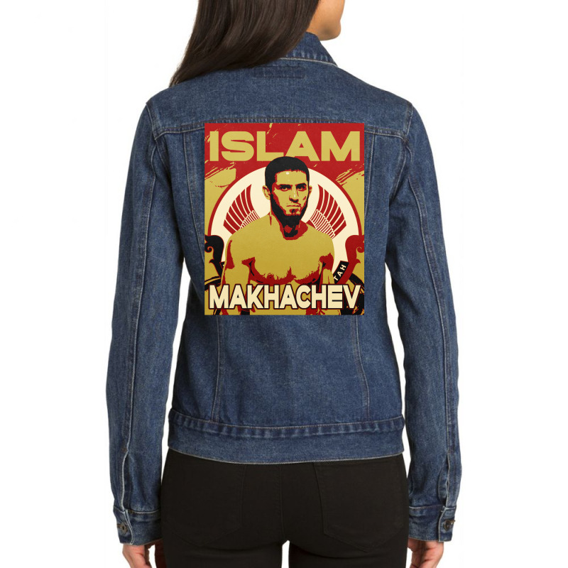 Islam Makhachev Ladies Denim Jacket by gurielsacian | Artistshot