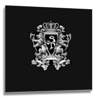 Twin Wolf Guar Shield Metal Print Square | Artistshot