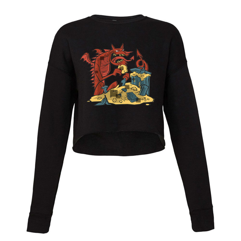 Scary Halloween Dragon Cropped Sweater by XAVIERESPREE | Artistshot