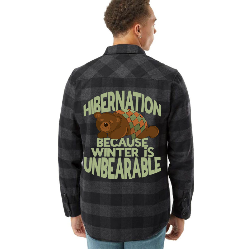 Winter Hibernation Funny Sleeping Bear Pun For Hibernating 1 Flannel Shirt by MELISSABISHOP | Artistshot