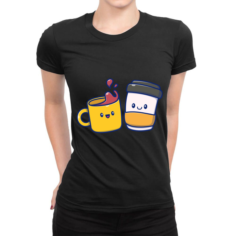 Trending Cute Coffee Cartoon Ladies Fitted T-Shirt by michealyoungerlk01 | Artistshot