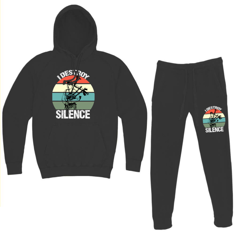 Bagpipes I Destroy Silence Bagpiper Hoodie & Jogger Set | Artistshot