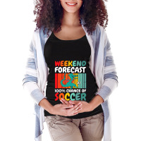 With A Dragon Weekend Forecast 100 Chance Of Soccer Maternity Scoop Neck T-shirt | Artistshot