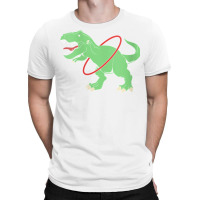 Womens Trex Dinosaur Hula Hooper Hula Hoop V Neck T Shirt T-shirt | Artistshot