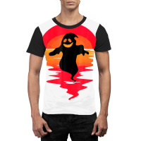 Ghost & Moon Spooky Season Lets Get Spooky Creepy Halloween Graphic T-shirt | Artistshot