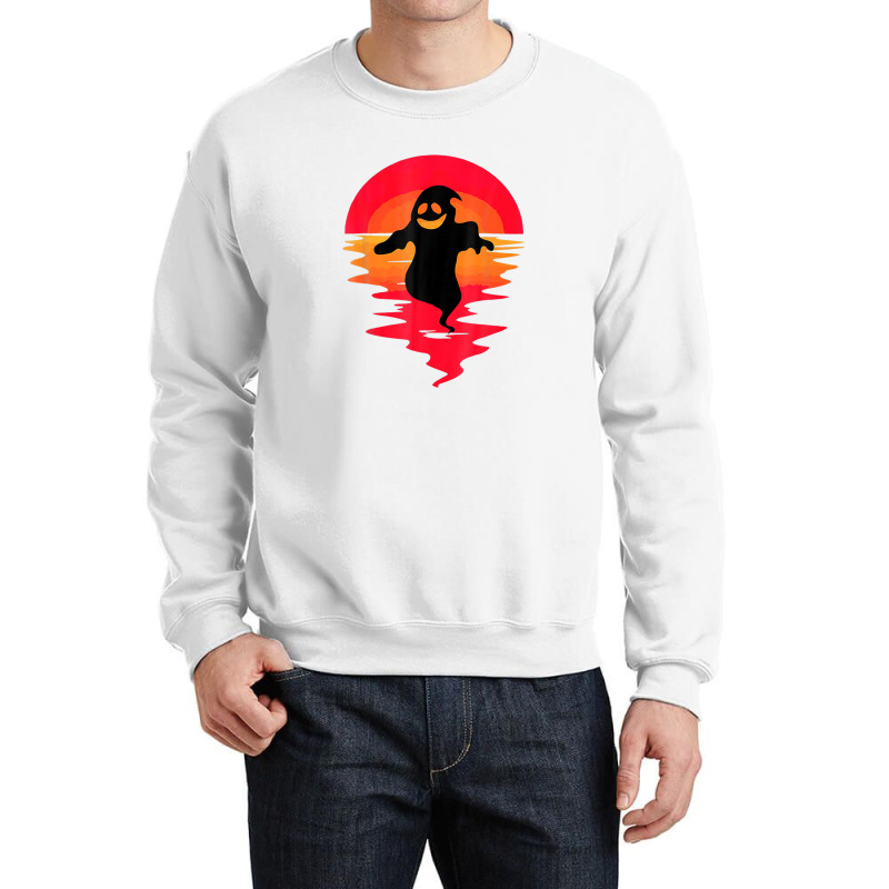 Ghost & Moon Spooky Season Lets Get Spooky Creepy Halloween Crewneck Sweatshirt by nedalcizmjag | Artistshot