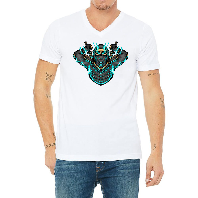 Ninja Shadow Illustration V-neck Tee | Artistshot