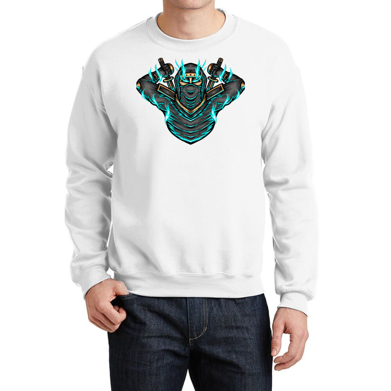 Ninja Shadow Illustration Crewneck Sweatshirt | Artistshot